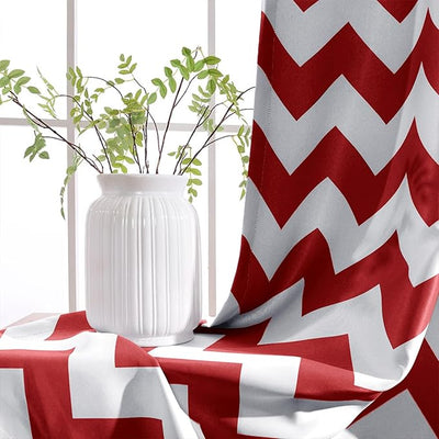 Chevron Darkening Curtain – Soundproof Thermal Insulated, Grommet Top, 52"x84", Red, 1 Panel