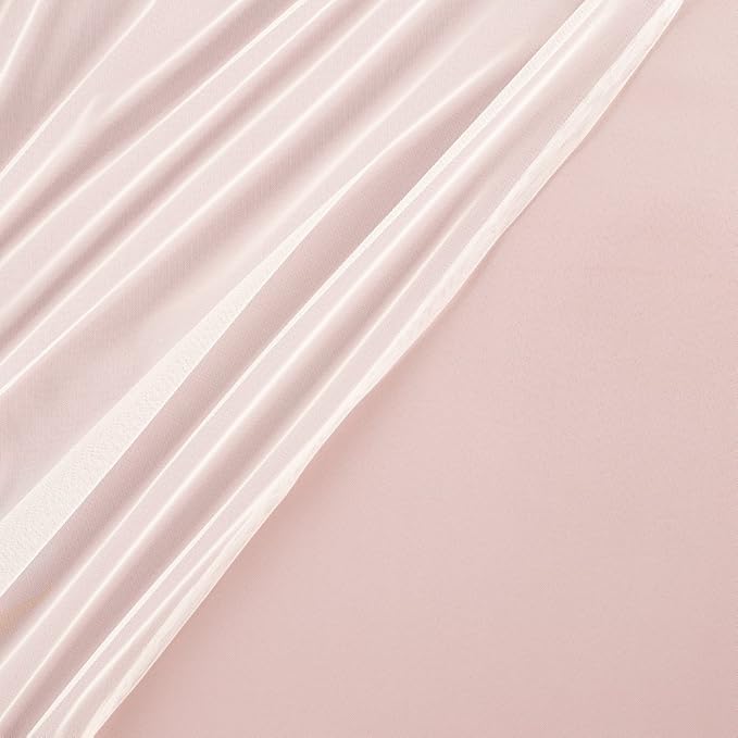 TOWN & COUNTRY LUXE Talia Double Layer Curtains – Sheer & Blackout, Energy Efficient, 2-Pack, 52"x96", Rose Blush