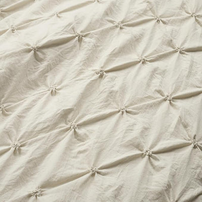 Pintuck Duvet Cover Set – 3-Piece Oversized Textured Bedding, King Size, Wheat