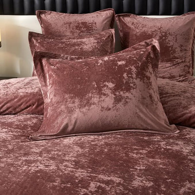 Crushed Velvet Comforter Set – 5-Piece Ultra-Soft Flannel Bedding, Blush Pink, Queen Size