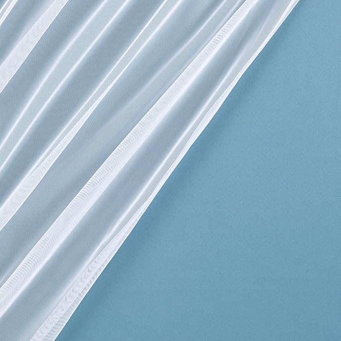 TOWN & COUNTRY LUXE Talia Double Layer Curtains – Sheer & Blackout, Energy Efficient, 2-Pack, 52"x84", Turquoise