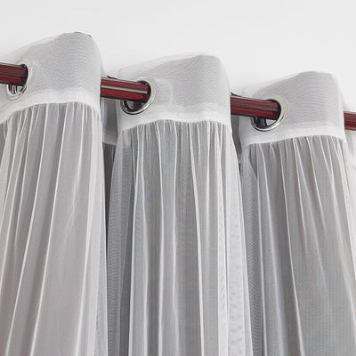 Deconovo Blackout & Sheer Window Curtains – Thermal Insulated Grommet Panels, 2-Pack, 42"x95", Chocolate